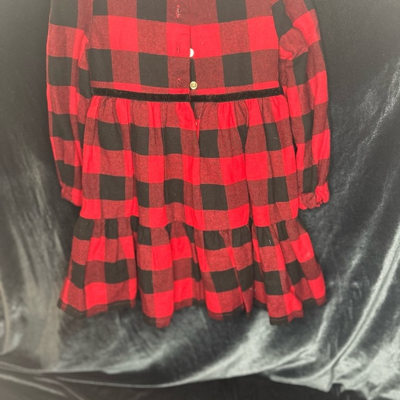 Red and Black Plaid Kids Dress - Picture 2 of 4